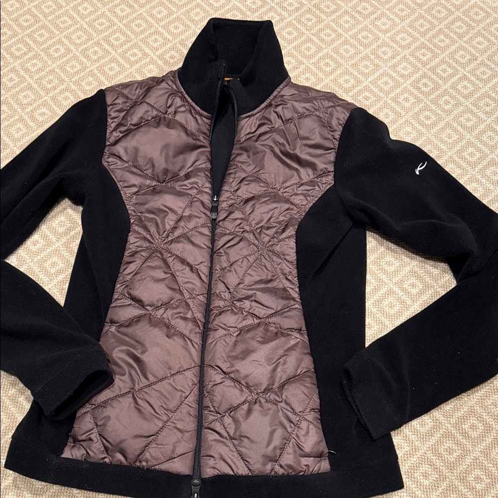 Women's Kjus Black and Brown Fleece Jacket